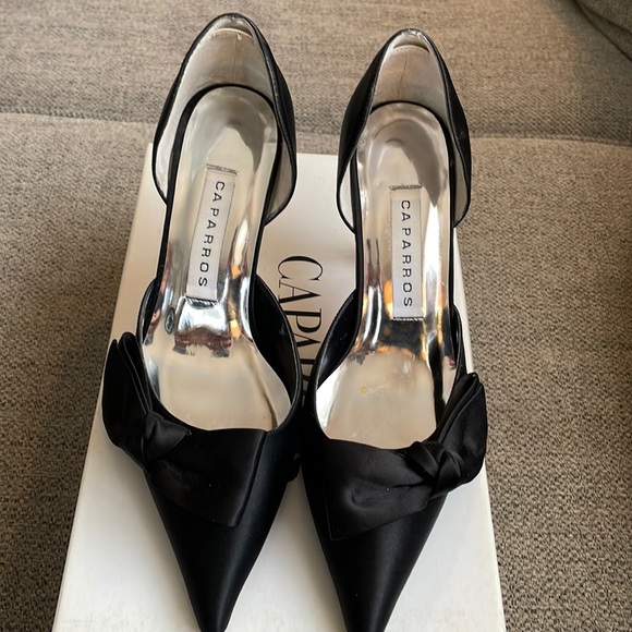 Caparros Black Satin High Heel Shoes - Picture 1 of 5
